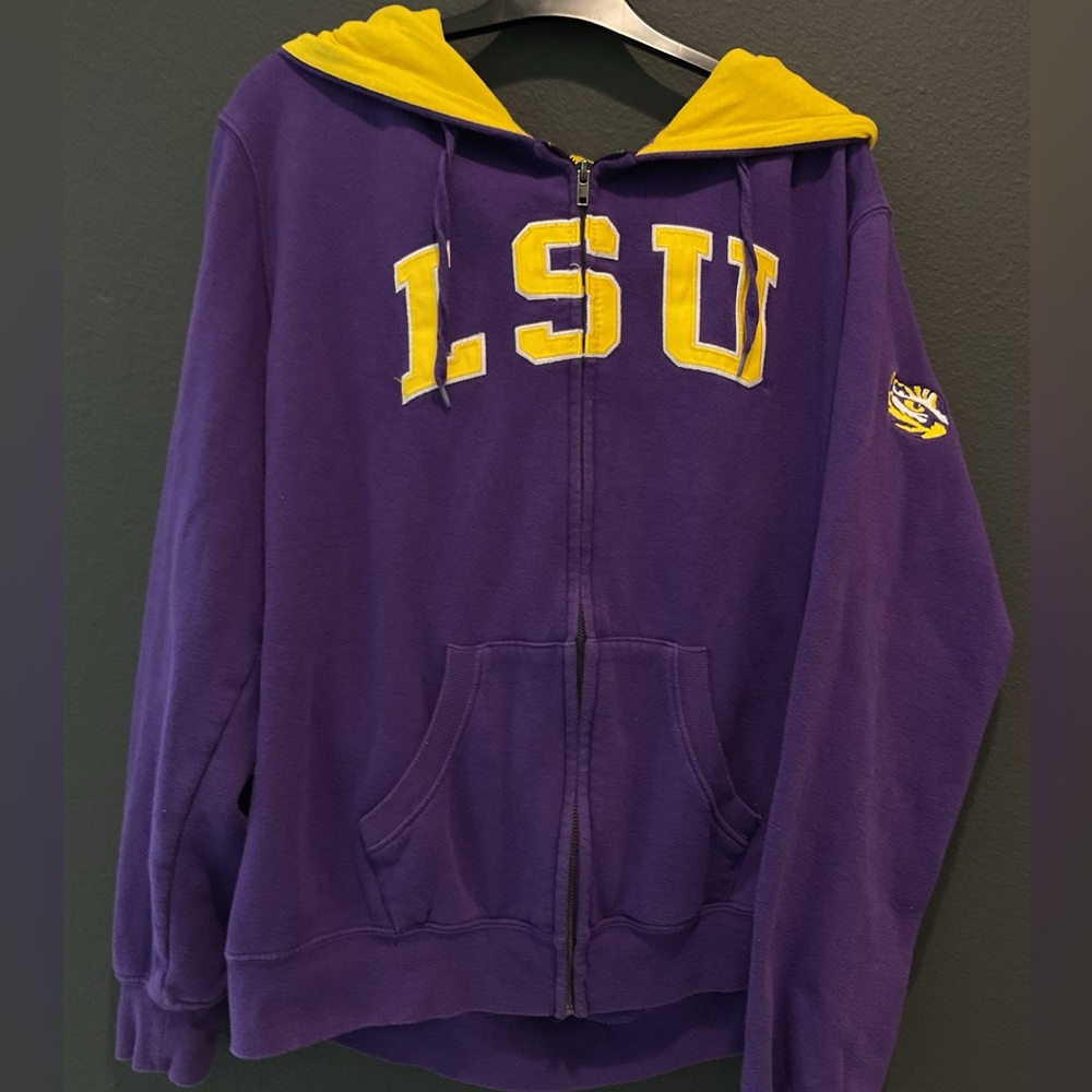 Colosseum LSU Tigers Louisiana State purple and gold zip up hoodie